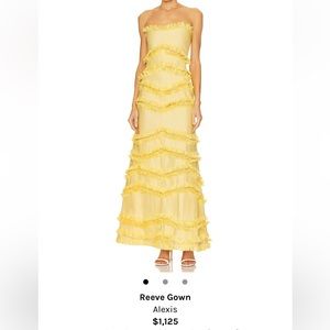 Alexis Reeves Gown / Dress in Yellow size small